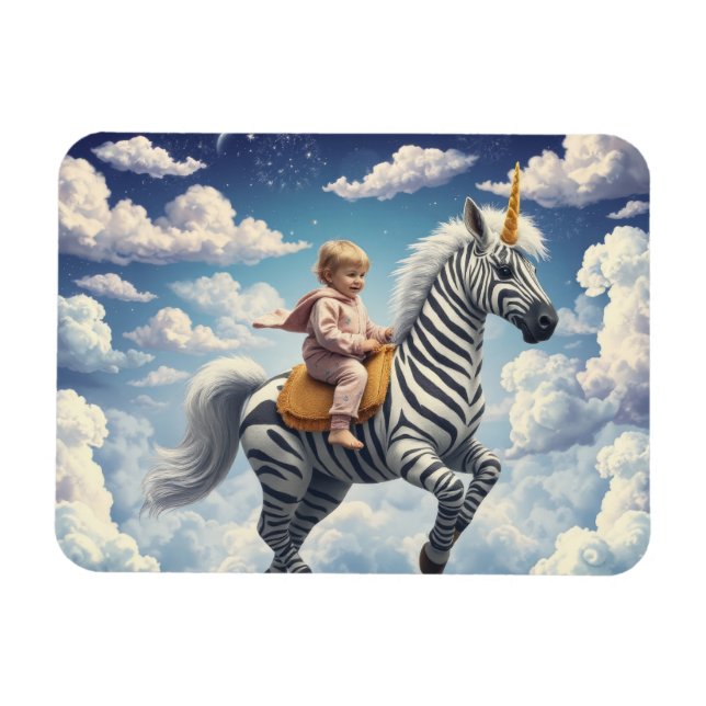 Magisches Zebro Einhorn Magnet (Horizontal)