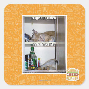 Magishun Kitteh Quadratischer Aufkleber