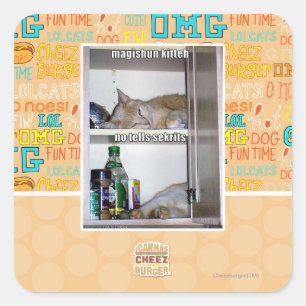 Magishun Kitteh Quadratischer Aufkleber