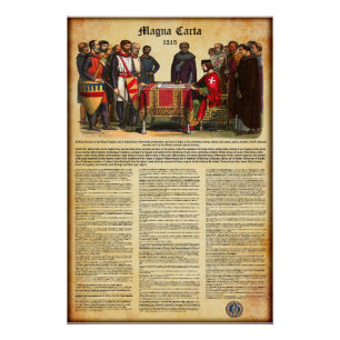 MAGNA CARTA 1215 - Englischer Text Poster