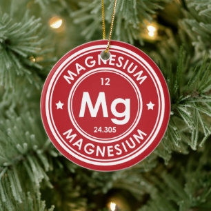 Magnesium Element Rote Keramik Ornament
