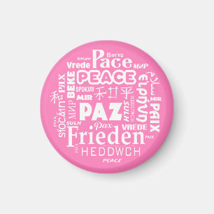 Magnet 6 cm Festplatte mehrsprachige Friedensworte