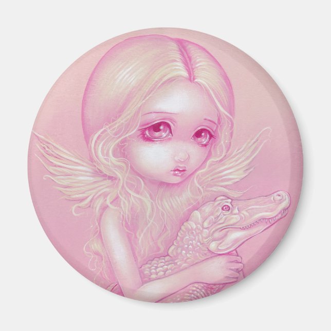 Magnet "Albino Alligator Angel" (Vorne)