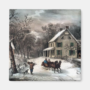 Magnet - amerikanischer Gehöft-Winter