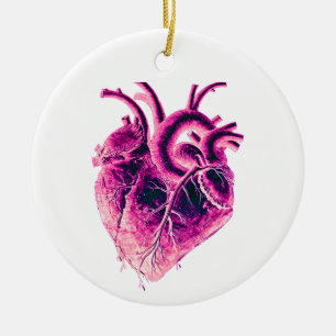 Magnet Anatomisches Herz rosa lila Neon elektrisch Keramik Ornament