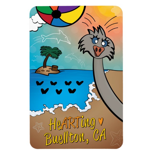 Magnet Art - Straußenfotobomber - Buellton.Art (Vertikal)