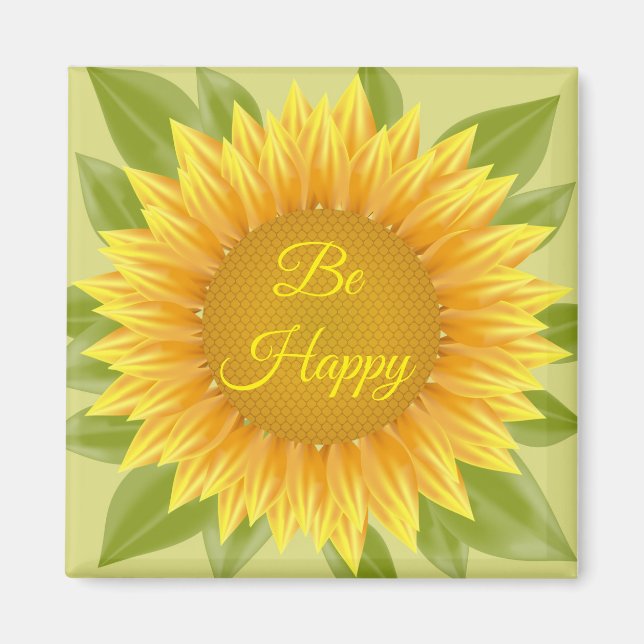 Magnet Be Happy Sonnenblume (Vorne)