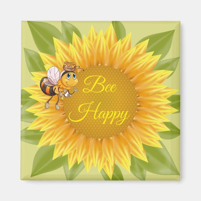 Magnet Bee Happy Bee Sunflower (Vorne)