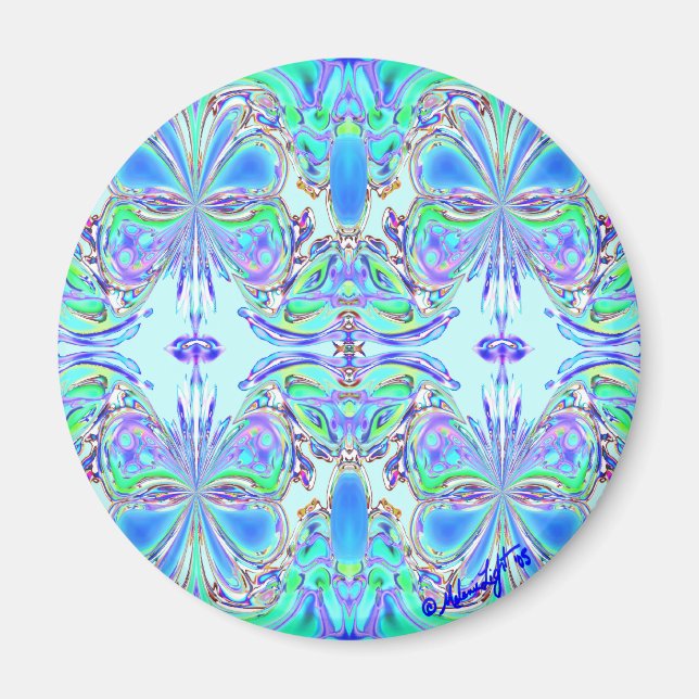 Magnet "Blue Butterfly Mandala" (Vorne)