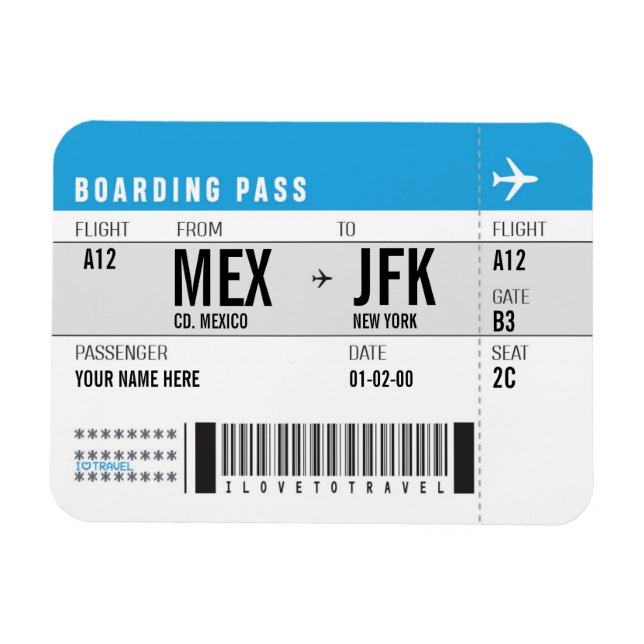 MAGNET BOARDING PASS (Horizontal)