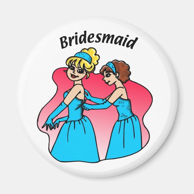 Magnet: Bridesmaid (blau) Magnet (Vorne)