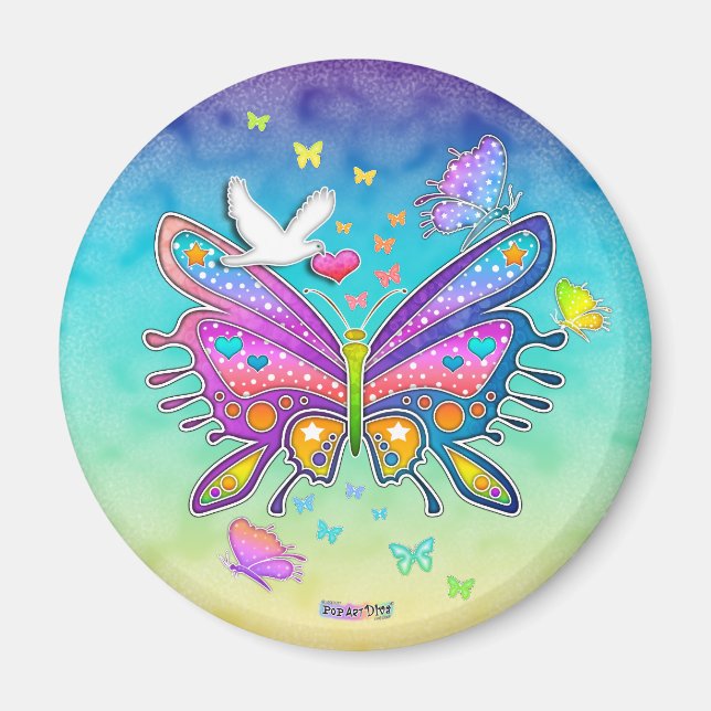 Magnet - BUTTERFLY POP ART (Vorne)