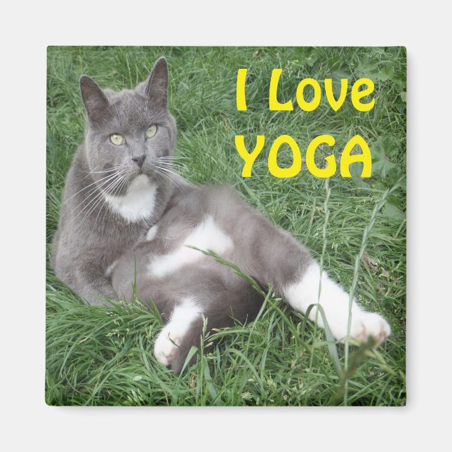Magnet Cat I Liebe Yoga (Vorne)