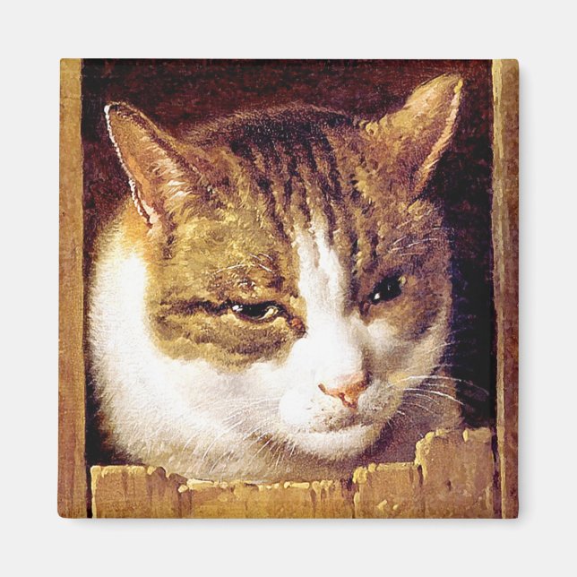 Magnet: "Cat Peeping through a Zence" Magnet (Vorne)