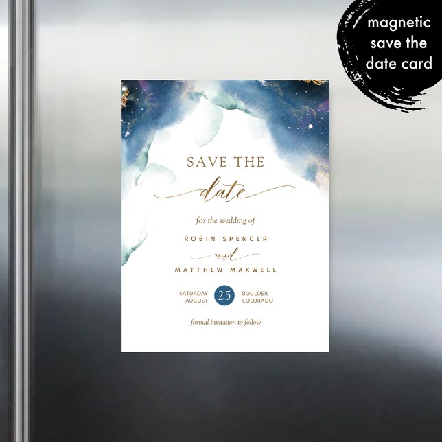 Magnet Celestial Watercolor Wedding Save the Date (Von Creator hochgeladen)