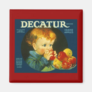 MAGNET ~ DECATUR IDAHO APPLES VINTAG OBST ETIKETT