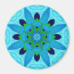 Magnet der Blume Blue Geometric