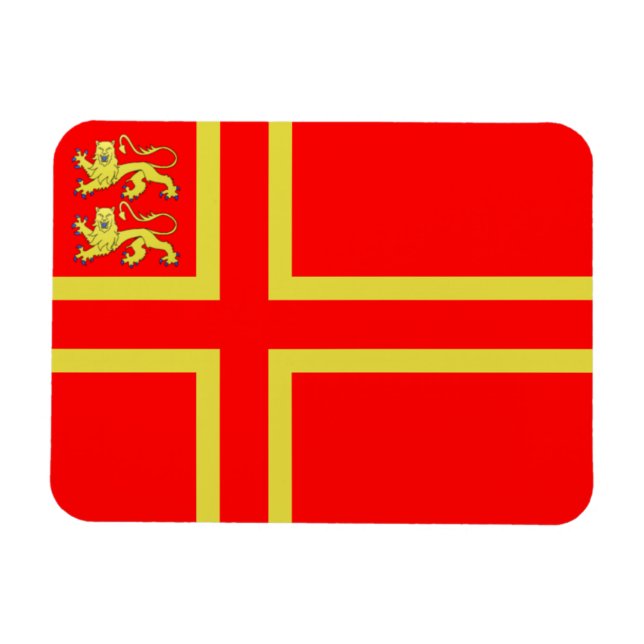 Magnet der Normandie-Flagge - Falaise Cross (Horizontal)