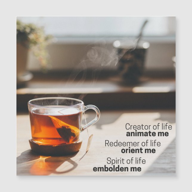 Magnet des Gebets für ersten Tasse Kaffee (Vorderseite)