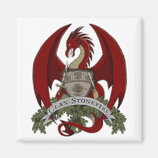 Magnet des Roten Steinfeuers Dragon Wappen