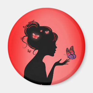 Magnet Die rote Schmetterlinge