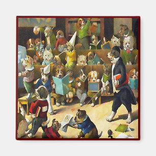 Magnet: Dog School von Louis Wain Magnet