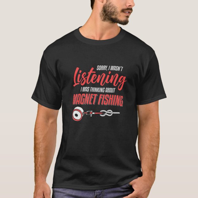 Magnet Fischen Schmutzfischen Schatzsuche T-Shirt (Vorderseite)