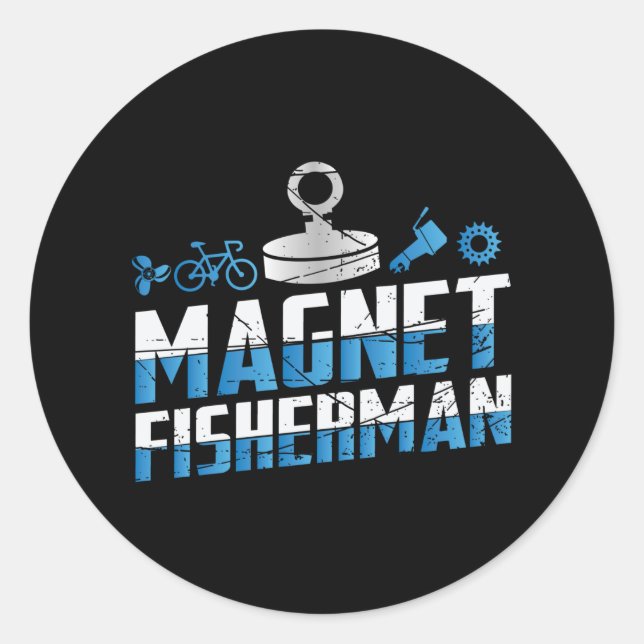 Magnet Fishing Runder Aufkleber (Vorderseite)
