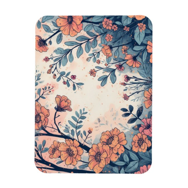 Magnet für abstrakte Blume für flexibles Foto (Vertikal)