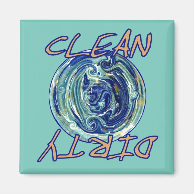 Magnet für Abstrakte Geschirrspülmaschine Blue Ear (Vorne)