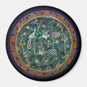 Magnet für armenische Keramik Vogelarten und Blume