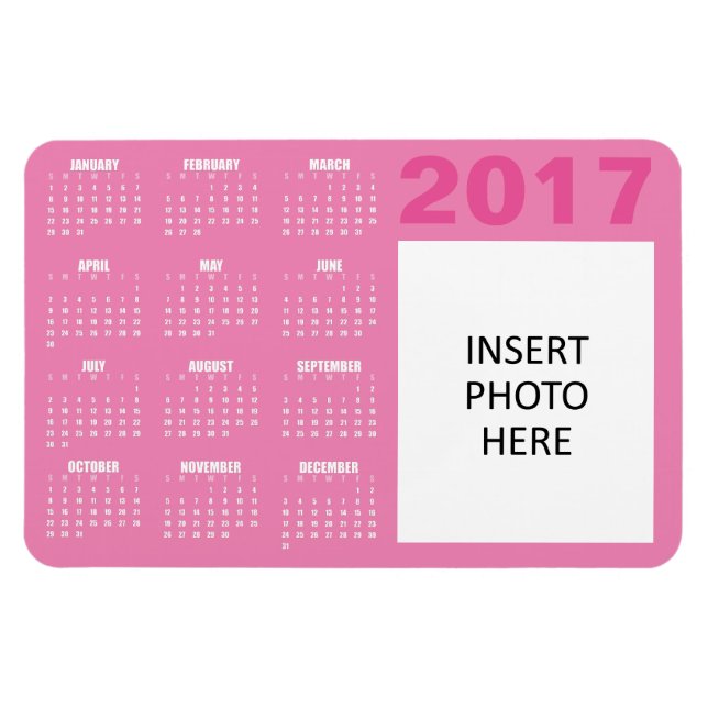 Magnet für benutzerdefinierte Fotos 2017 - Pinks (Horizontal)