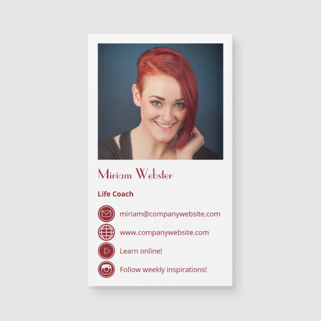 Magnet für Berufliche Netzwerkkarten im Life Coach (Vorderseite)