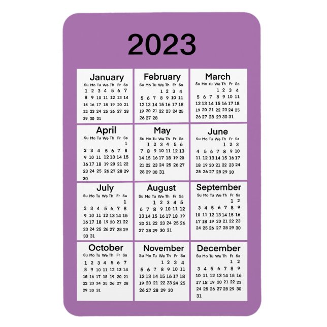 Magnet für den Lila Minikalender 2023 (Vertikal)