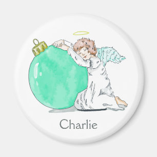 Magnet für den Weihnachtsangel-individuelle Name