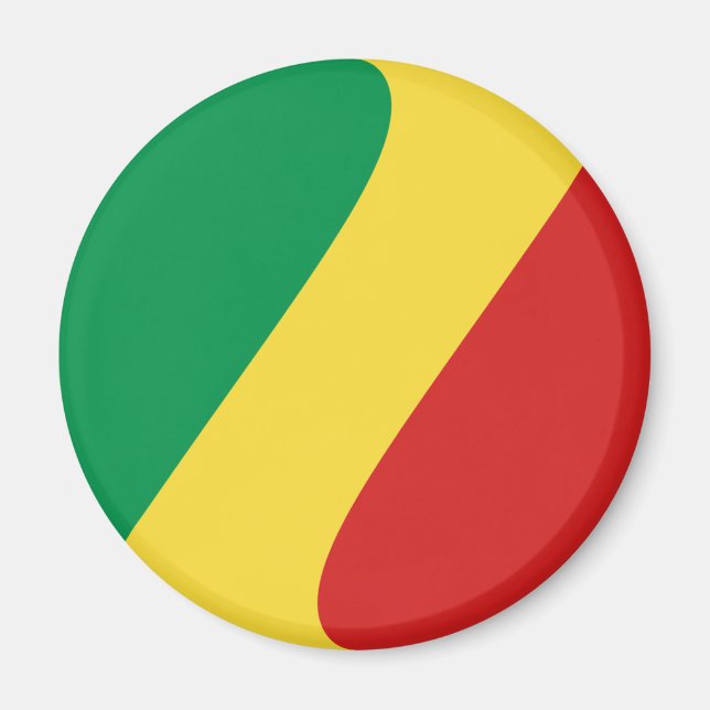 Magnet für die Flagge des Kongo-Brazzaville (Vorne)