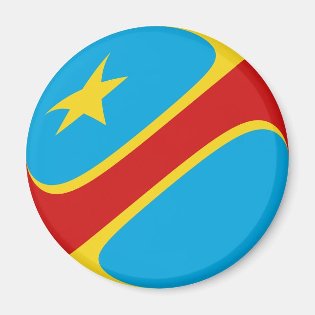 Magnet für die Flagge des Kongo-Kinshasa (Vorne)
