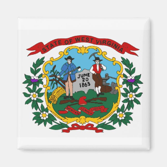 Magnet für die Flagge des Staates West Virginia (Vorne)