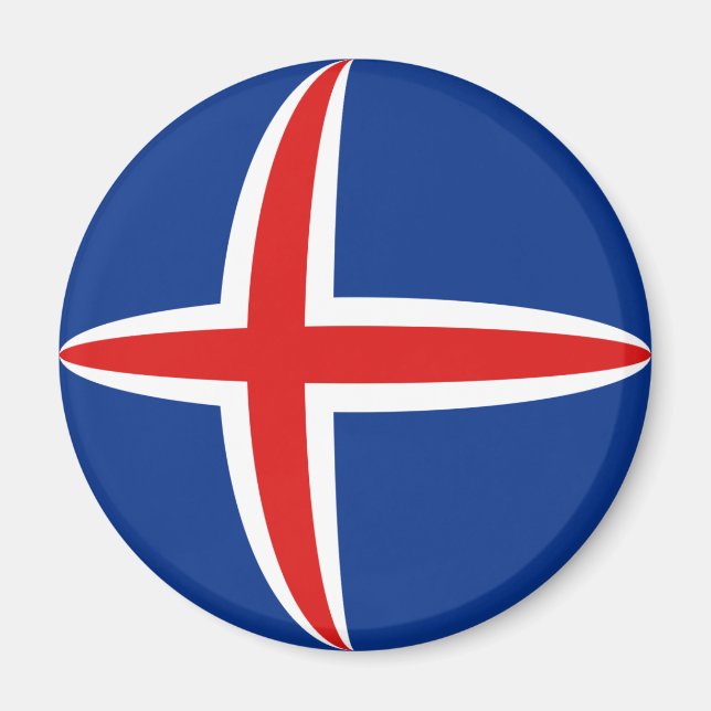 Magnet für die Flagge Islands (Vorne)