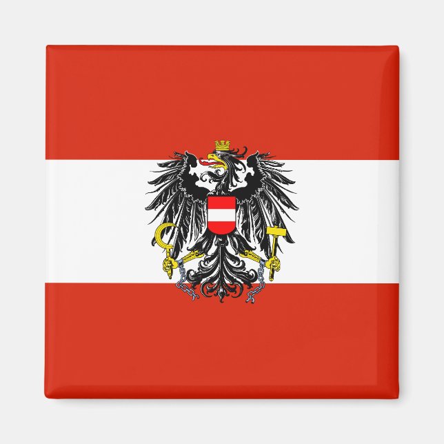 Magnet für die Flagge Österreichs (Vorne)