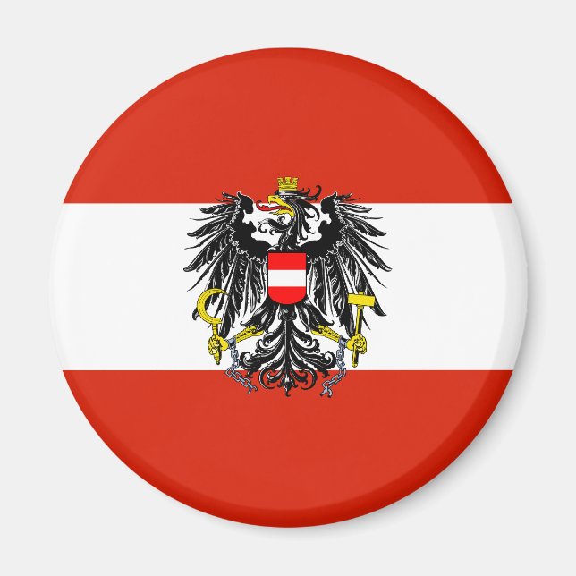Magnet für die Flagge Österreichs (Vorne)