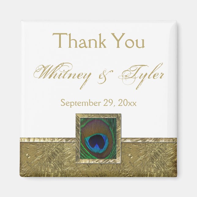 Magnet für die Gastgeschenk Hochzeit von White, Go (Vorne)