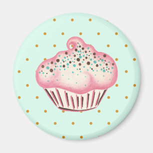Magnet für die Küche einer Bäckerei für rosa Cupca