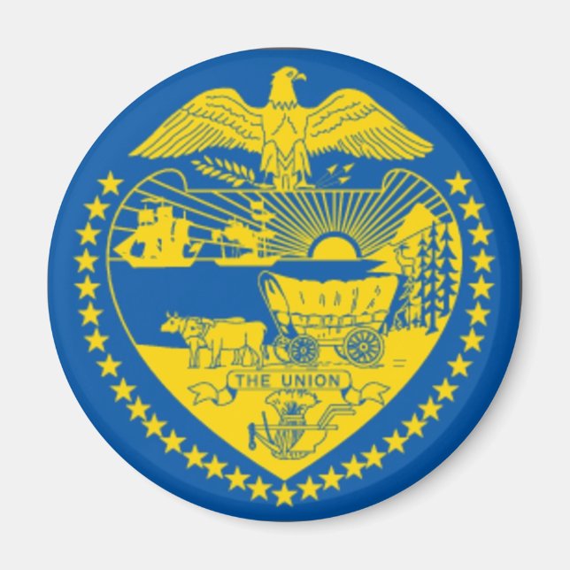 Magnet für die Staatsflagge in Oregon (Vorne)