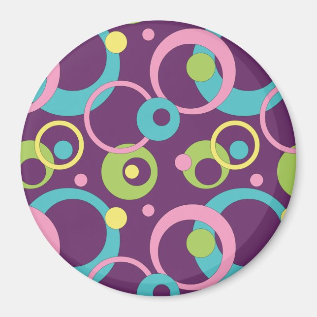 Magnet für Funky Lila Circles (Vorne)