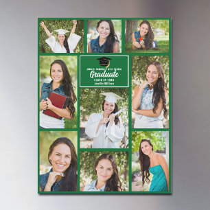Magnet für grüne Graduate-Fotocollage-Abschluss