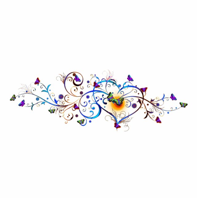 Magnet für Herz und Schmetterlinge Fotoskulptur Magnet (Vorne)