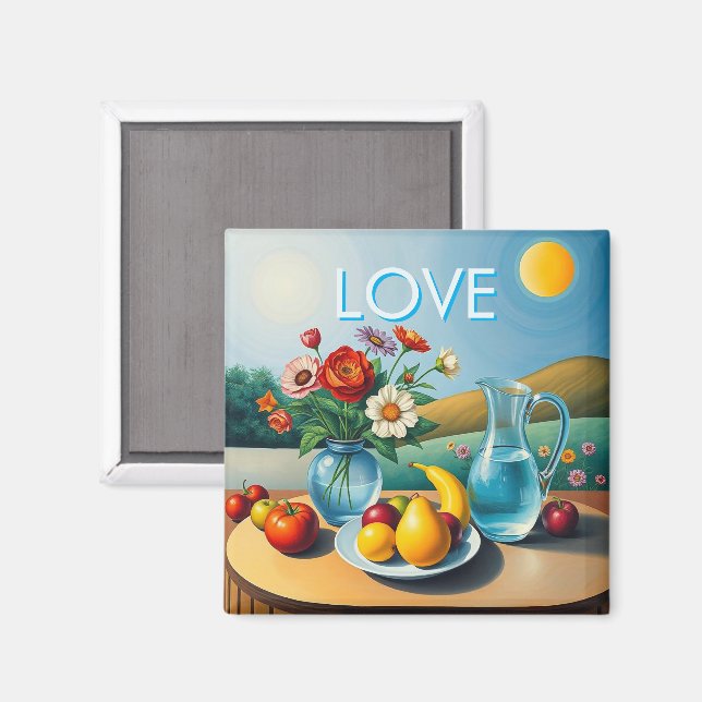 Magnet für Kälte:r Segen Sie Ihr Essen mit Liebe (Vorderseite/Rückseite)