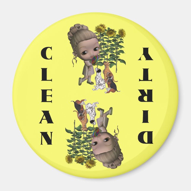 Magnet für Niedliche Geschirrspüler für Mädchen un (Vorne)