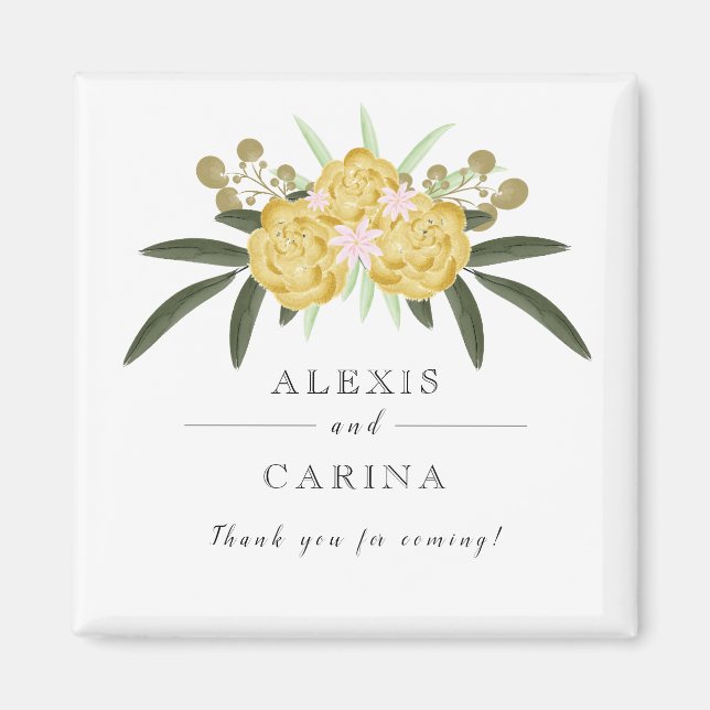 Magnet für Rose und botanische Blätter (Vorne)